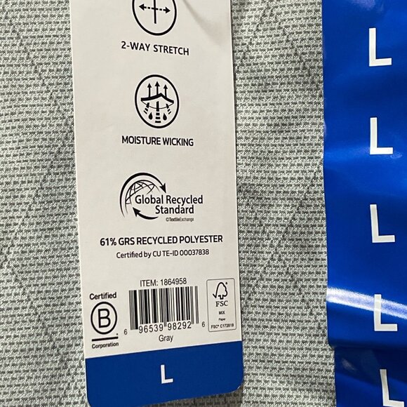 Men's Short Sleeves Polo, Modern  ambiyion. L, Gray, NWT - Picture 5 of 5